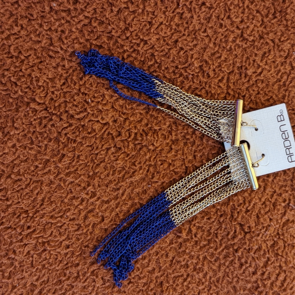 Blue and gold earrings